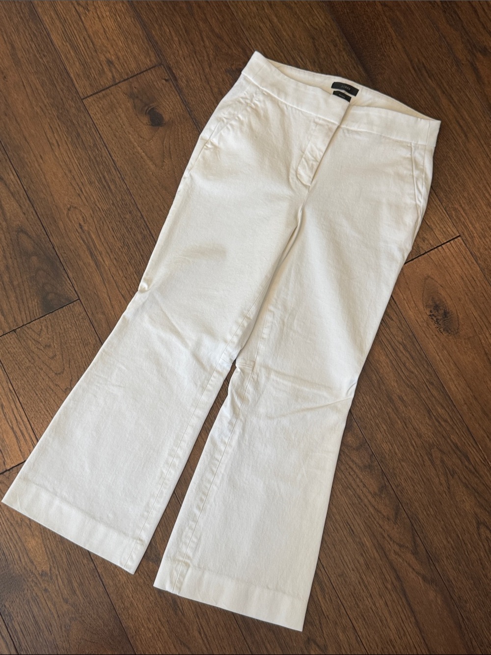 J Crew Hayden White Wide-Leg Trousers